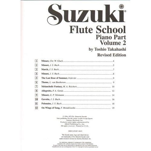 Suzuki Flute School Piano Accompaniment, Volume 2