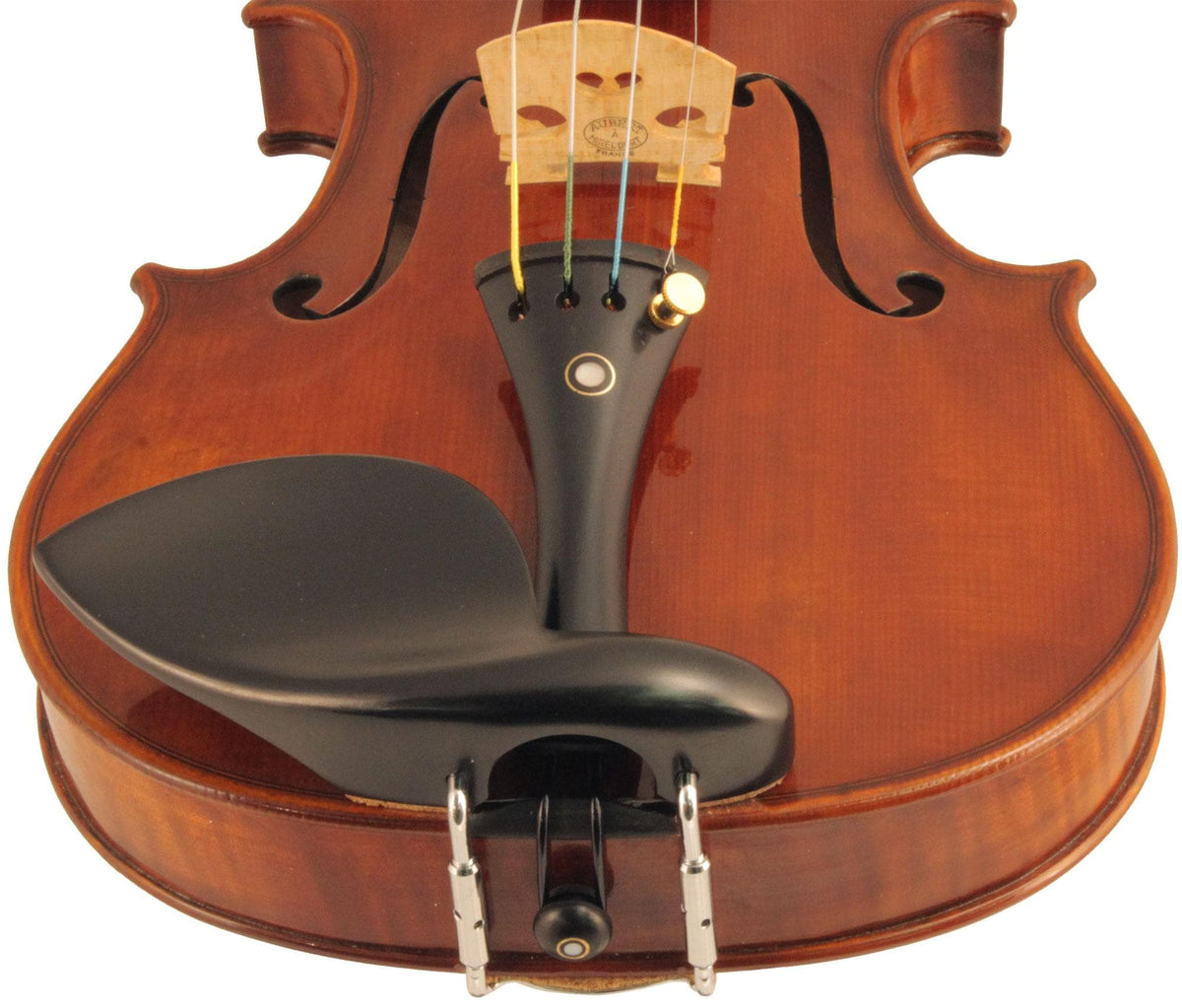 Strad Ebony Violin Chinrest - Large Plate with Hump