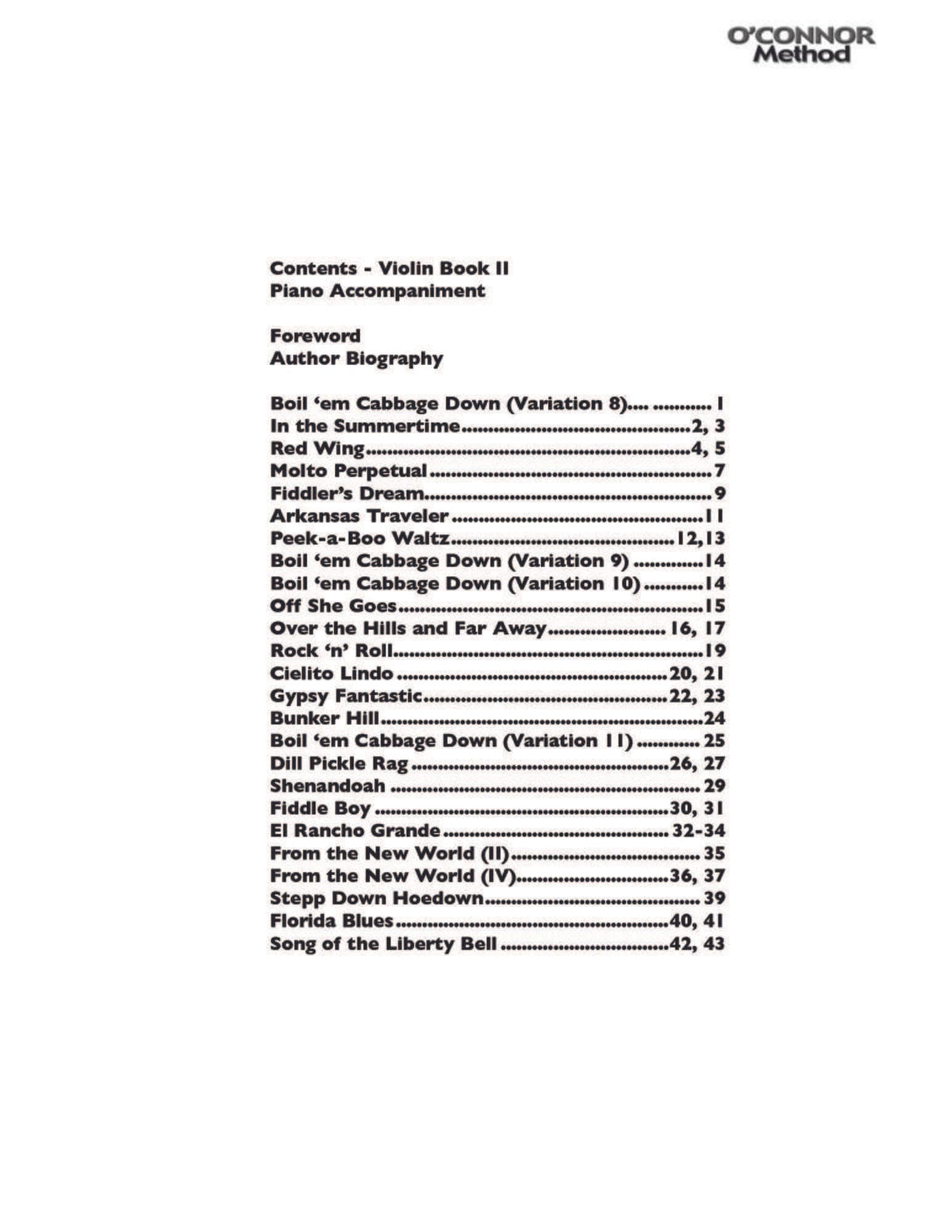 O'Connor Violin Method Book II - Piano Accompaniment - Digital Download