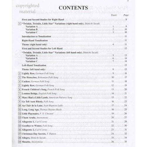 Suzuki Piano School Method Book and CD, Volume 1, Performed by Azuma