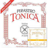 Pirastro Tonica Violin String Set with Gold Label E String Ball End - 4/4 Size - Medium Gauge
