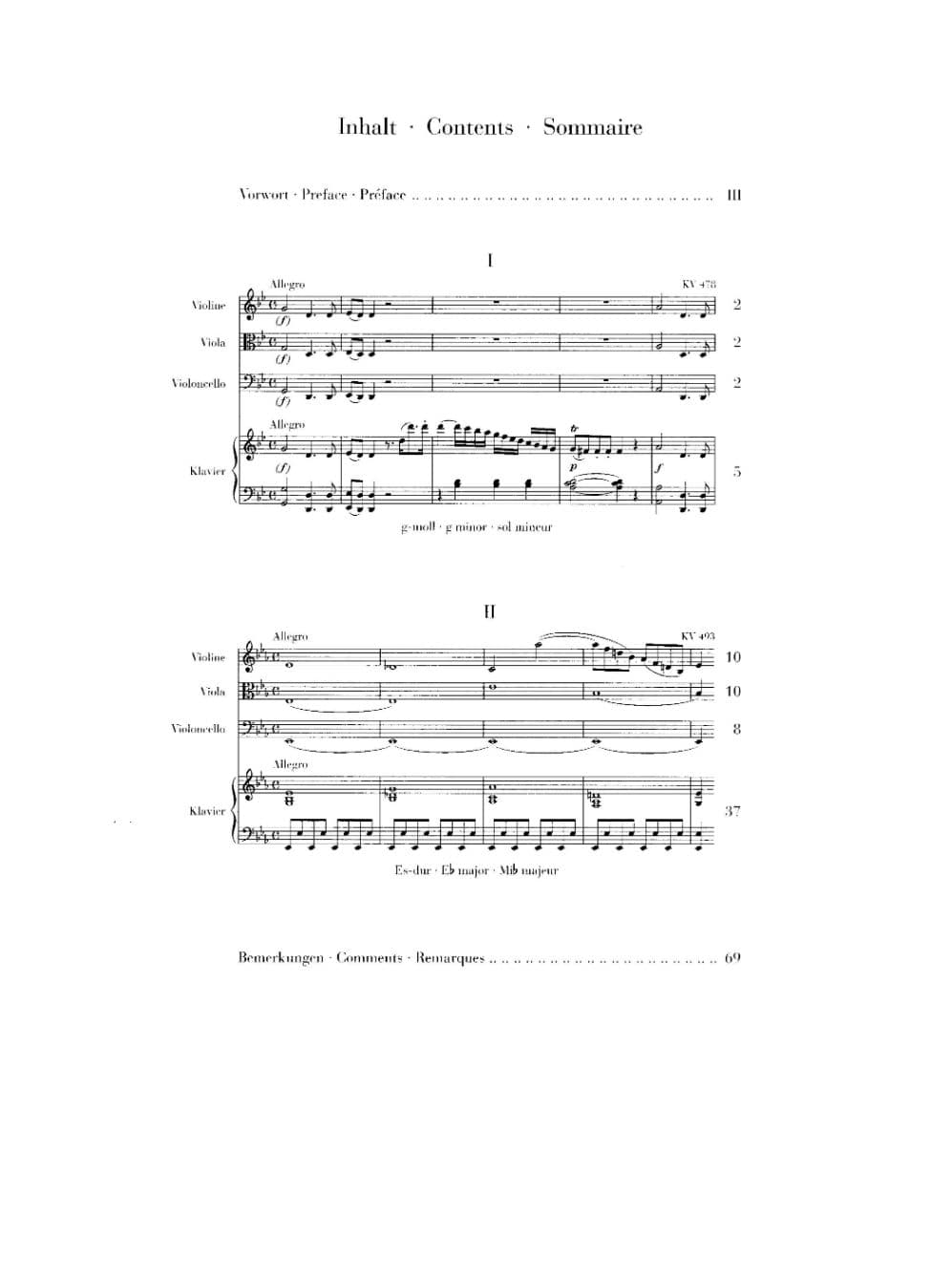 Mozart, WA - Piano Quartets, K 478 and 493 - Violin, Viola, Cello, and Piano - edited by Ernst Herttrich - G Henle Verlag URTEXT