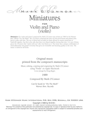 O'Connor, Mark - Miniatures for Violin and Piano - Violin - Digital Download