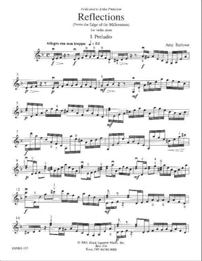 Barlowe, Amy - Reflections from the Edge of the Millenium for Solo Violin - Black Squirrel Publication