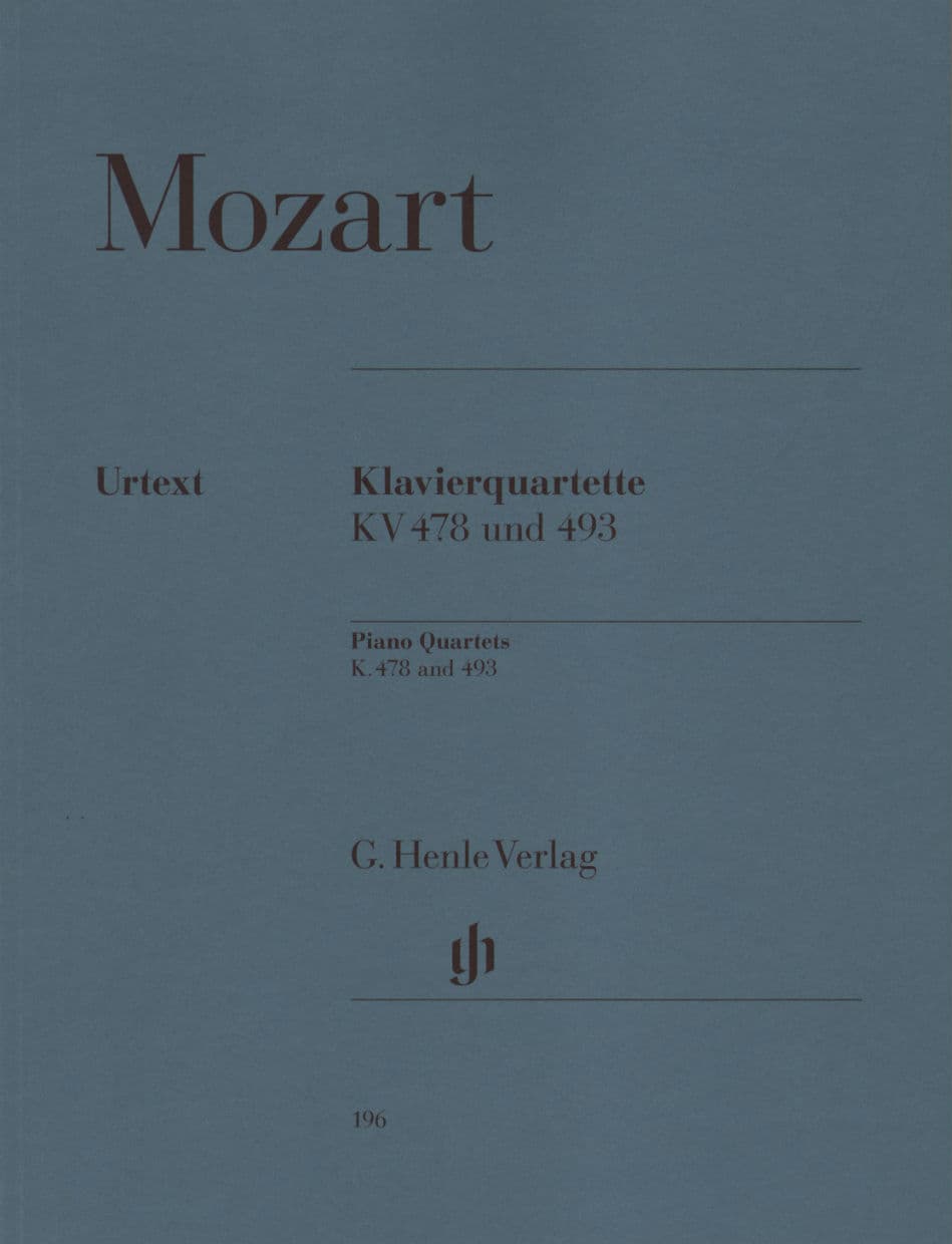 Mozart, WA - Piano Quartets, K 478 and 493 - Violin, Viola, Cello, and Piano - edited by Ernst Herttrich - G Henle Verlag URTEXT