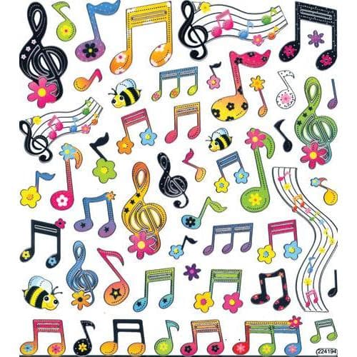 Stickers - Floral Music Notes