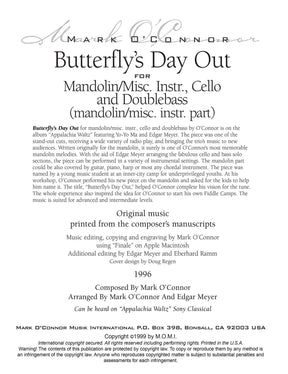 O'Connor, Mark - Butterfly's Day Out for Mandolin, Cello, and Bass - Mandolin - Digital Download