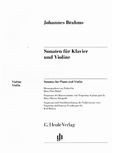 Brahms - Sonatas for Violin and Piano Op 78, 100, 108  - edited by Hans Otto Hiekel - G Henle Verlag