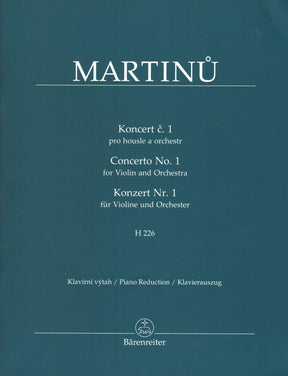 Martinu, Bohuslav - Concerto No. 1 - for Violin and Piano - Barenreiter URTEXT