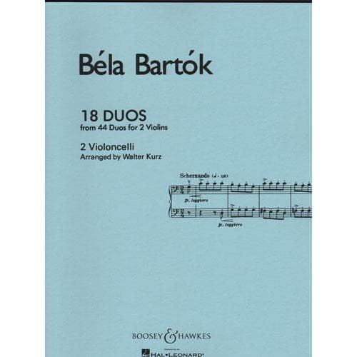 Bartok, Bela - 18 Duos for Two Cellos - Arranged by Kurz - Boosey & Hawkes Edition