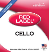 Super-Sensitive Red Label Cello String Set - 4/4 Size - Medium Gauge