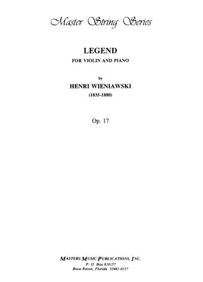 Wieniawski, Henryk - Legende, Op 17 - for Violin and Piano - Masters Music Publications