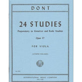 Dont, Jakob - 24 Studies, Op 37: Preparatory to Kreutzer and Rode Studies - Viola solo - edited by Joseph Vieland - International Edition