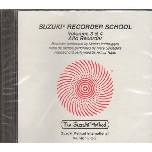 Suzuki Recorder School CD, Volumes 3 and 4, Alto, Performed by Verbruggen