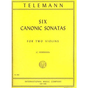 Telemann, Georg Philipp - Six Canonic Sonatas TWV 40:118-123 For Two Violins Published by International Music Company