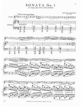 Brahms -Three Sonatas for Violin and Piano - edite by Ivan Galamian - International Music Company