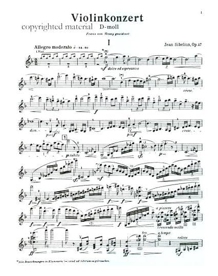 Sibelius Concerto Sheet Music