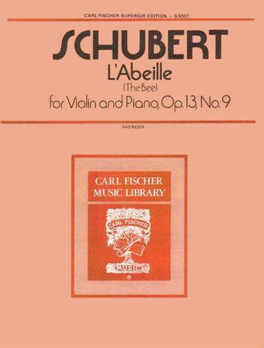 Schubert, Francois (Franz Anton) - L'Abeille (The Bee), Op 13 No 9 - for Violin and Piano - edited by Saenger - Carl Fischer