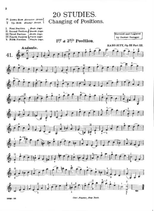 Sitt, Hans - 20 Etudes Op 32, Book 3 - Violin - published by Carl Fischer