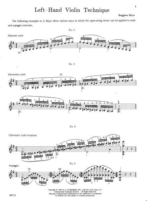 Ricci, Ruggiero - Left Hand Violin Technique - published by G Schirmer