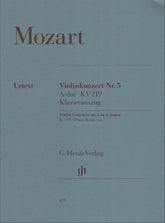 Mozart, WA - Violin Concerto No 5 in A Major, K 219 - Violin and Piano - Kurt Guntner - Henle