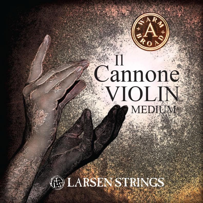Larsen Il Cannone Violin String Set with 'Warm & Broad' A String - 4/4 Size - Medium Gauge
