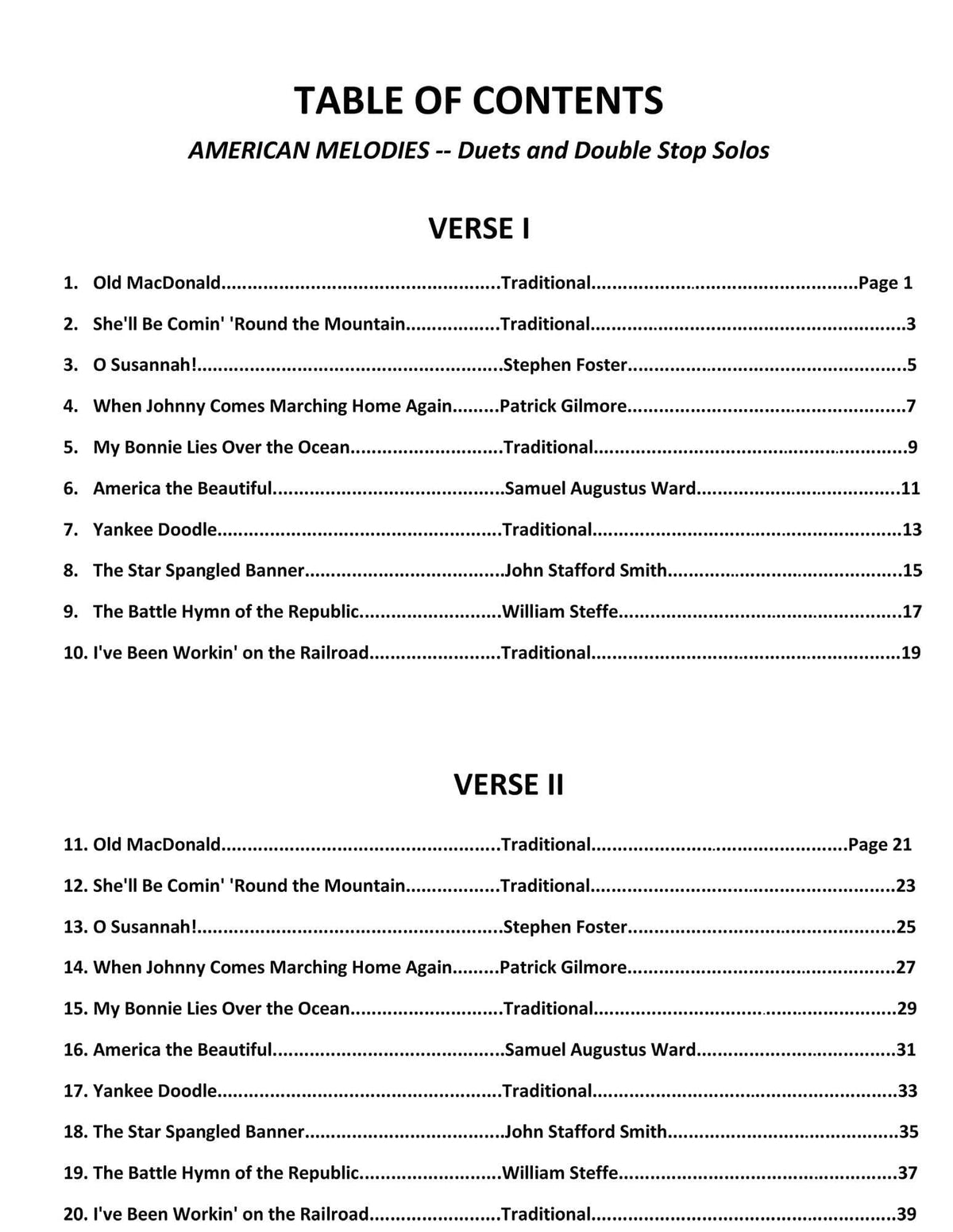 Yasuda, Martha - American Melodies: Double Stop Solos and Duets for Cello, Volume I - Digital Download