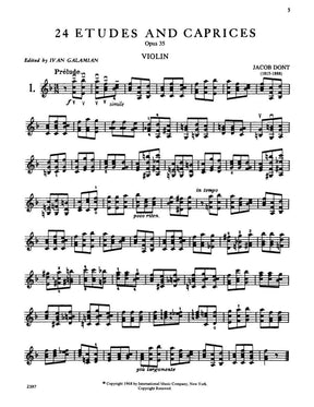 Dont, Jakob - 24 Etudes and Caprices Op 35 - Violin solo - edited by Ivan Galamian - International Edition