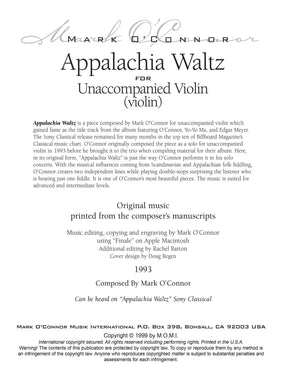O'Connor, Mark - Appalachia Waltz Unaccompanied Score - Violin - Digital Download