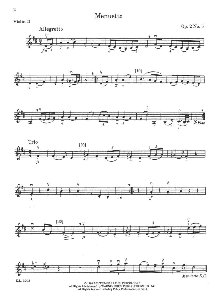Haydn, Franz Joseph - The Best of Haydn -for String Quartet or String Orchestra - Violin 2 part - edited by Samuel Applebaum and Paul Paradise - Belwin-Mills Publishing