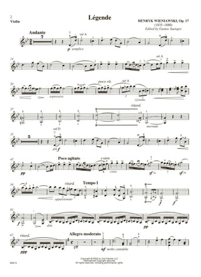 Wieniawski, Henryk - Legende, Op 17 - for Violin and Piano - edited by Saenger - Book/Online Audio - Carl Fischer