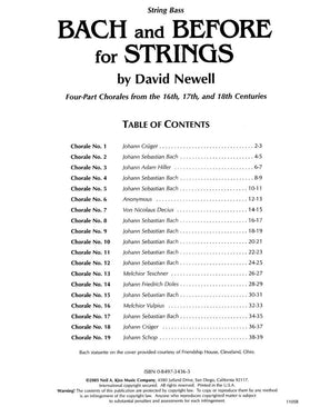 Newell, David - Bach & Before for Strings - Bass - Neil A Kjos Music Co