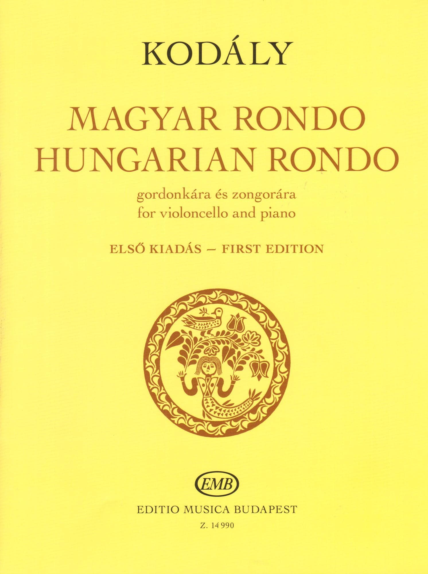 Kodaly Hungarian Rondo 1st Ed. Clo/Pno.
