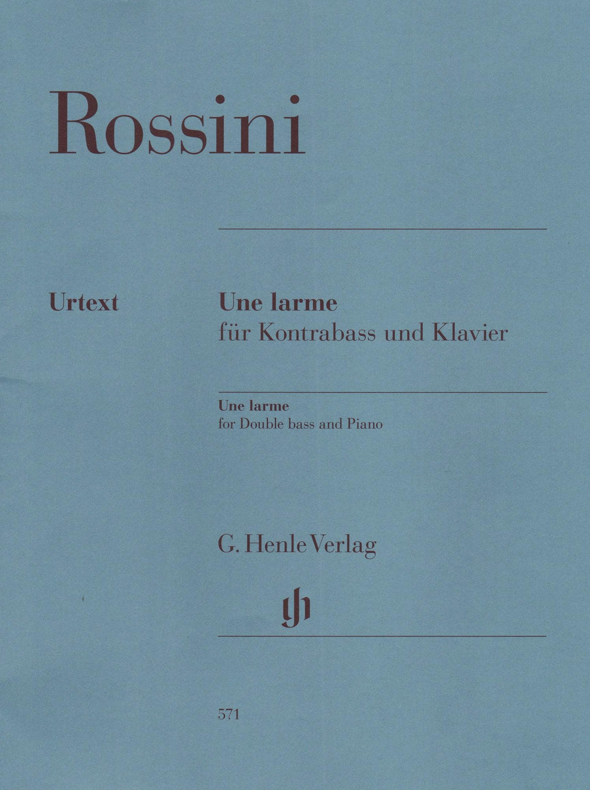 Rossini, G - Une larme - for Double Bass and Piano - G Henle Verlag URTEXT