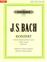 Bach, JS - Double Concerto in d minor, BWV 1043 - Two Violins and Piano - edited by Oistrakh - Edition Peters