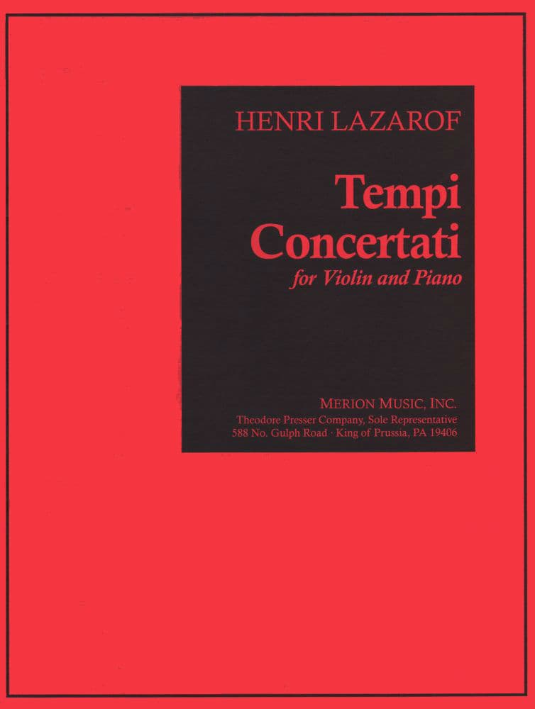 Lazarof, Henri - Tempi Concertati - Violin and Piano - Merion Music, Inc