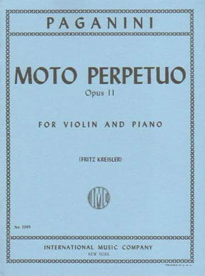 Paganini, Niccolò - Moto Perpetuo (Perpetual Motion), Op 11 - Violin and Piano - International Music Company