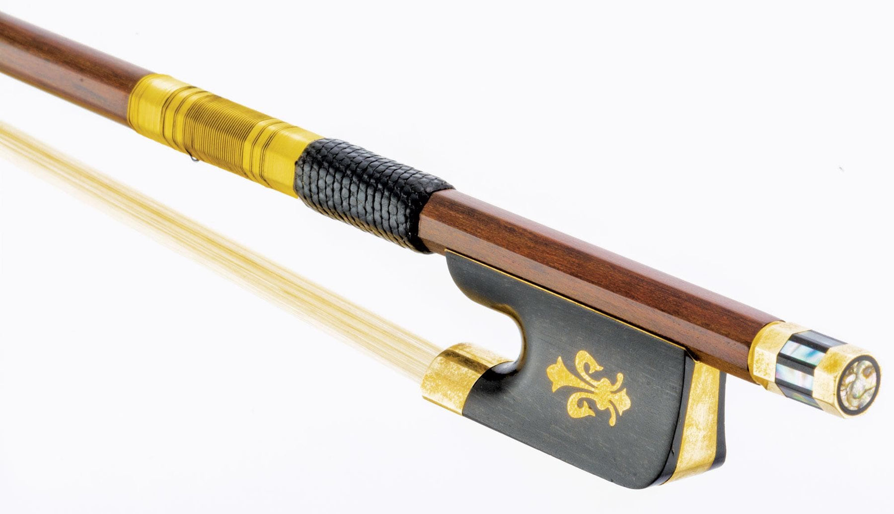 Pernambuco Cello Bow Fleur-de-lis Golden 3/4 Size