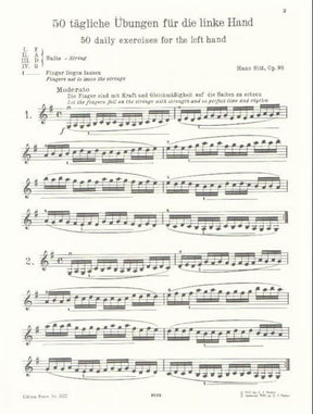 Sitt, Hans - 50 Daily Exercises for Violin, Op 98 - Peters Edition
