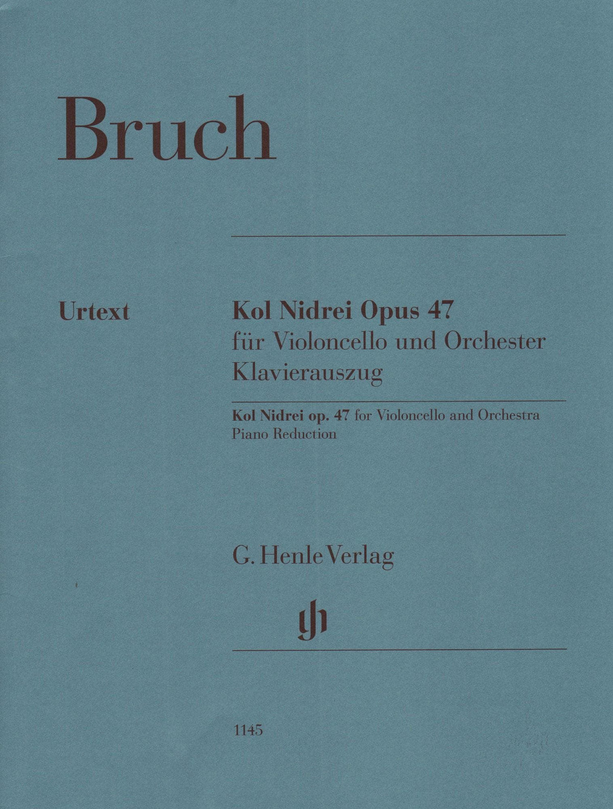 Bruch, M. - Kol Nidrei, op. 47 - for Cello and Piano - G Henle Verlag URTEXT