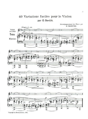 Sevcik, Otakar - 40 Variations, Op 3 For Violin Published by Bosworth & Co