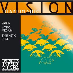 Thomastik Infeld Vision Titanium Solo Violin String Set - 4/4 Size - Medium Gauge