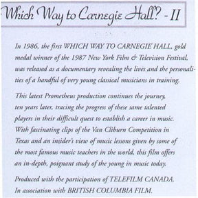 Which Way to Carnegie Hall 2: A Journey into Music - DVD