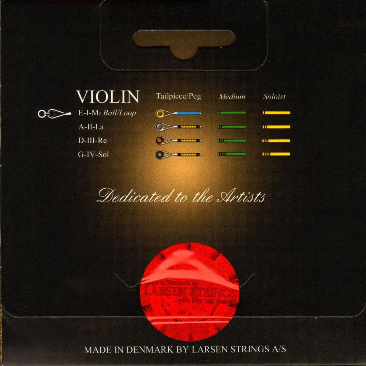 Larsen Il Cannone Violin String Set - 4/4 Size - Soloist Gauge