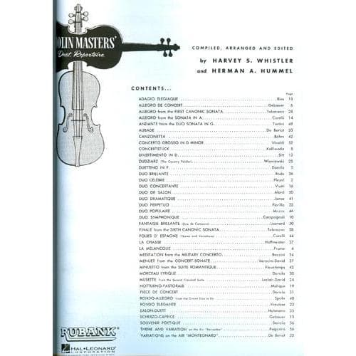 Whistler - Violin Master's Duet Repertoire Published by Rubank Publications