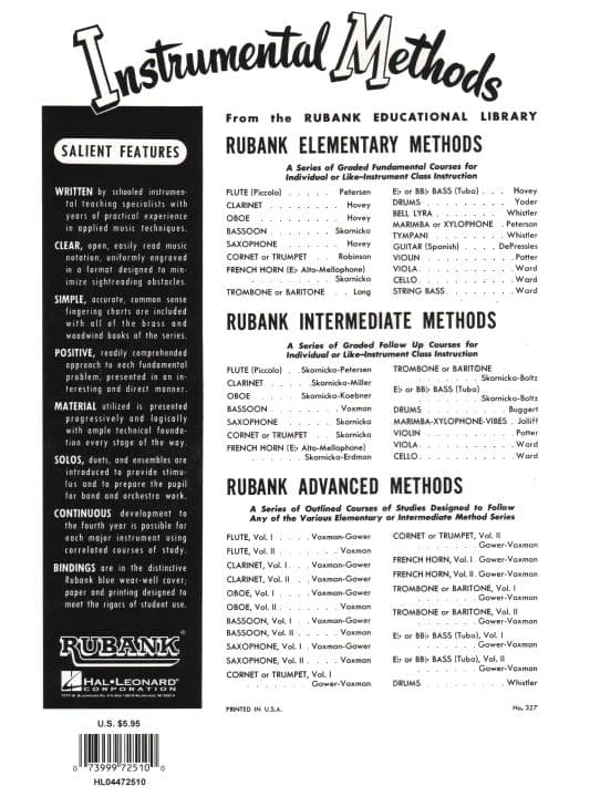 Hohmann/Wohlfahrt - Beginning Method for Violin, Volume 1 - compiled and edited by Harvey S Whistler - Rubank Edition (Hal Leonard)