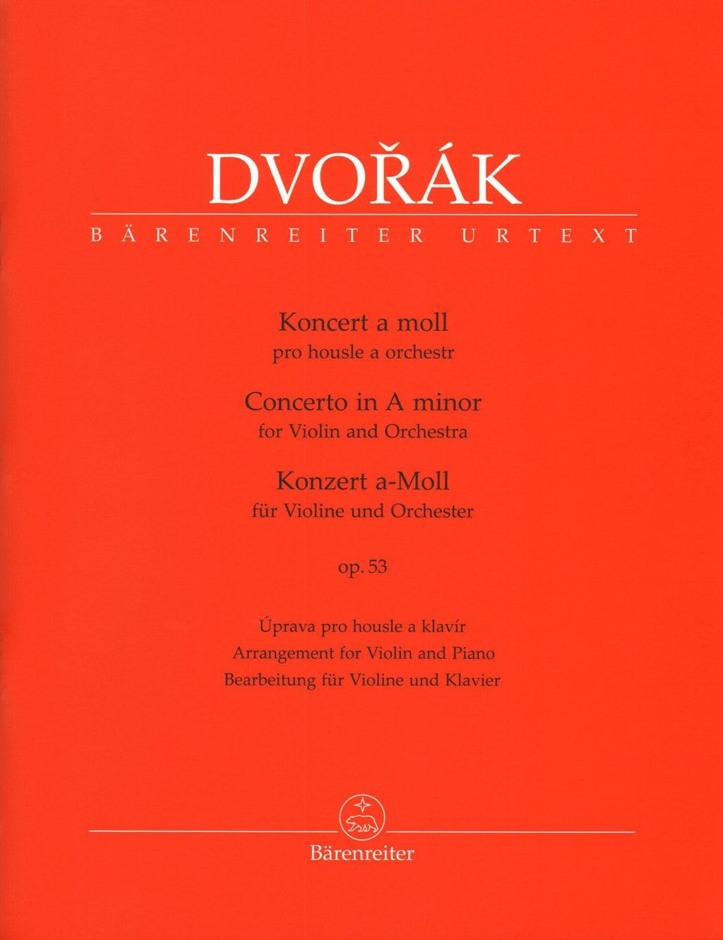 Dvorak Concerto A Minor Op. 53: Violin & Piano