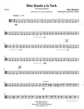 Brubeck, Dave - Blue Rondo a la Turk and Strange Meadowlark - Dave Brubeck Collection - for String Quartet - arranged by Jeremy Cohen - Violinjazz Editions