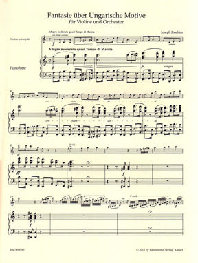 Joachim, Joseph - Two Fantasies for Violin and Piano - Barenreiter URTEXT Edition