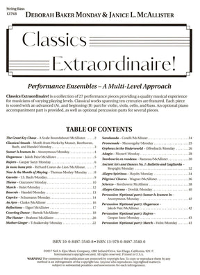 Classics Extraordinaire! - by Deborah Baker Monday & Janice L. McAllister - for Bass - Neil A Kjos Music Company